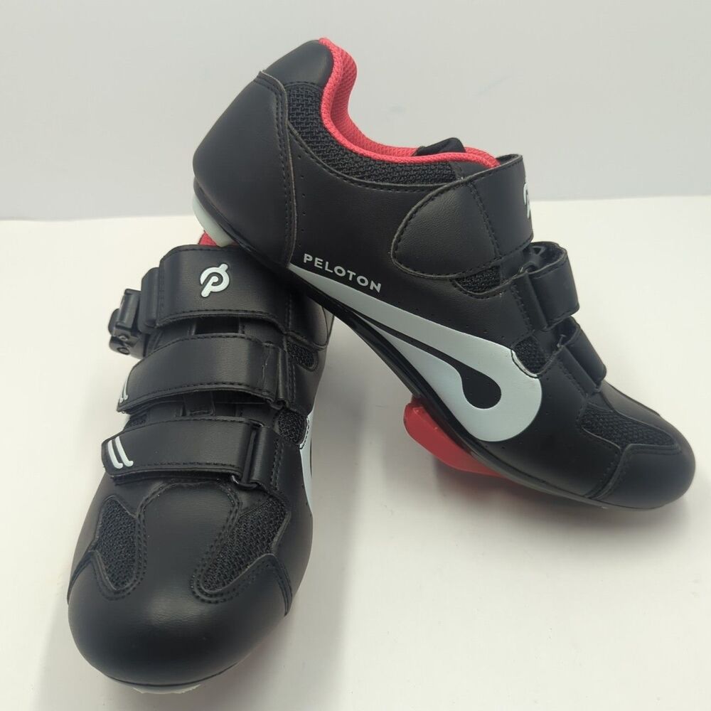 Peloton Cycling Black White Bike Shoes Size 38 US Womens 7.5 Cleats PL-SH-B-38